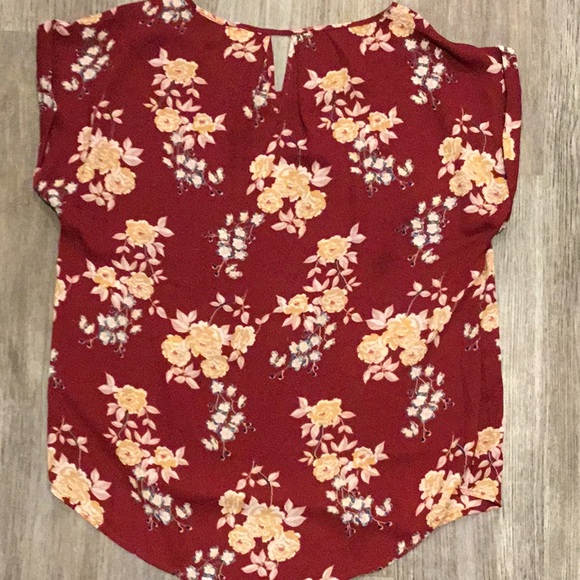 Pink Rose maroon floral tank - Picture 6 of 6